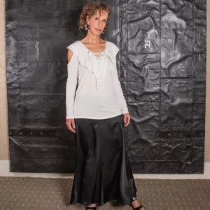 Acrobat, silk tulip skirt in black