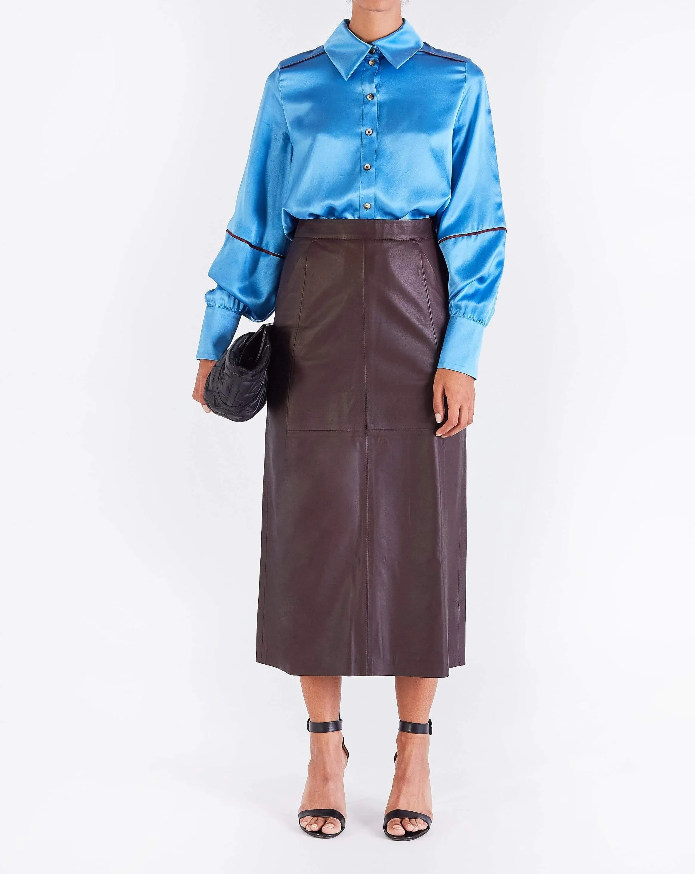 Alix MAXI STRAIGHT SKIRT - BURGUNDY