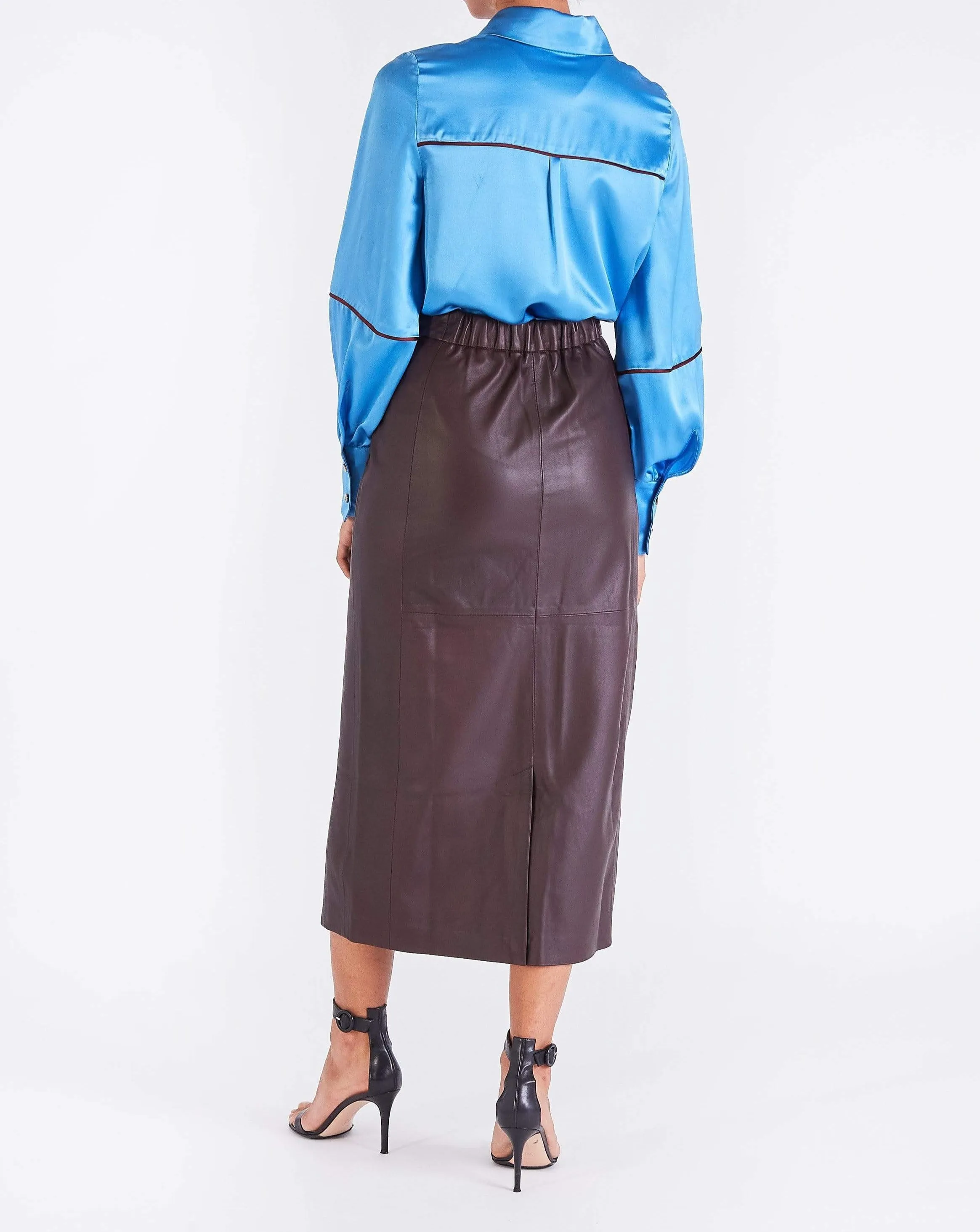Alix MAXI STRAIGHT SKIRT - BURGUNDY