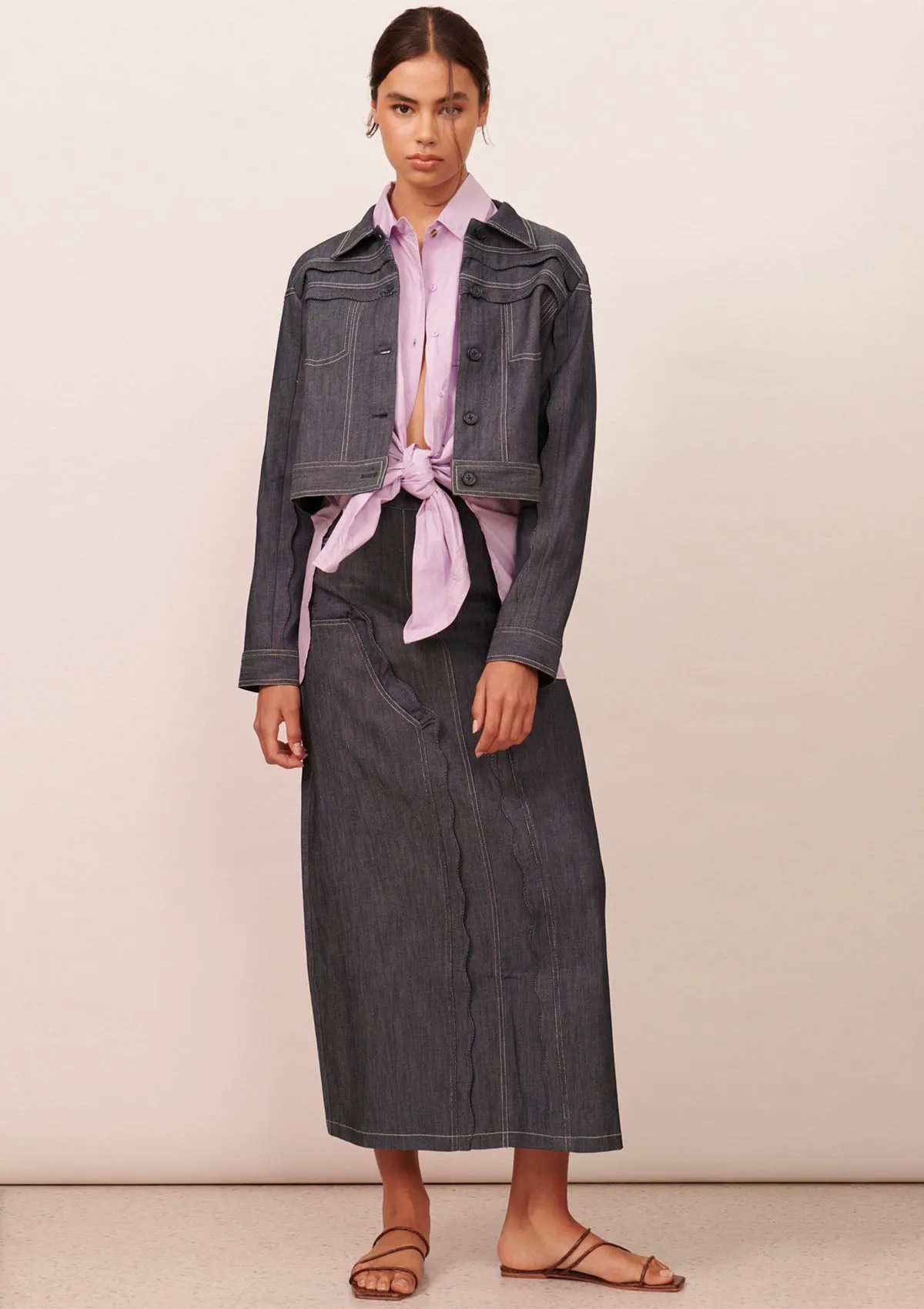 Apartment Clothing Thea Denim Maxi Skirt