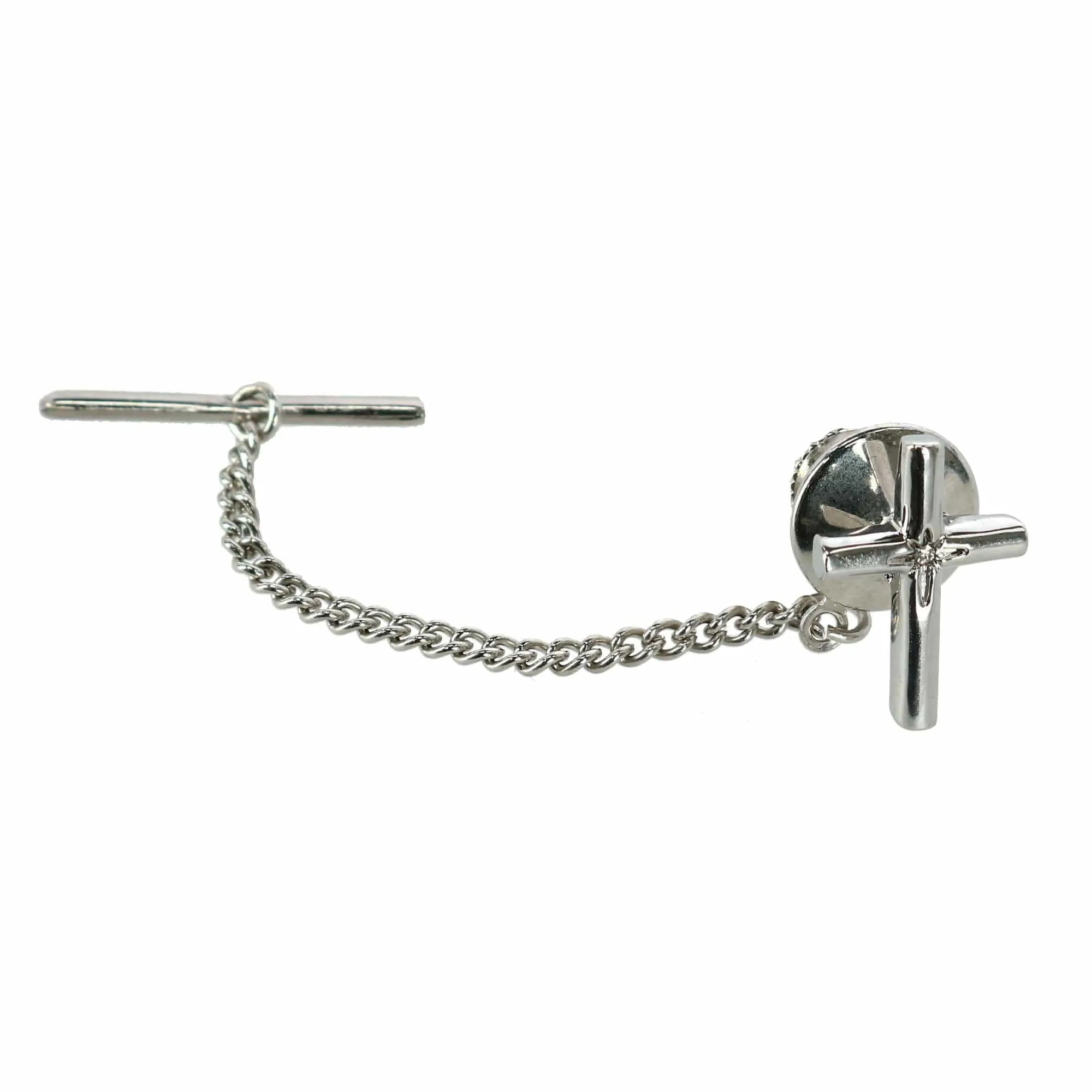Ascentix Men's Elegant Cross Tie Tack with Crystal Center for Formal Wear