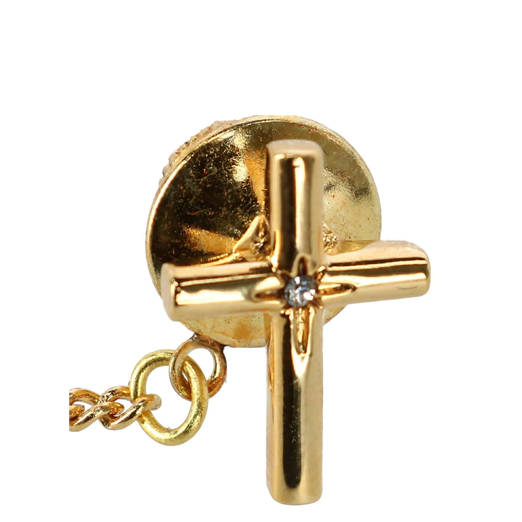 Ascentix Men's Elegant Cross Tie Tack with Crystal Center for Formal Wear