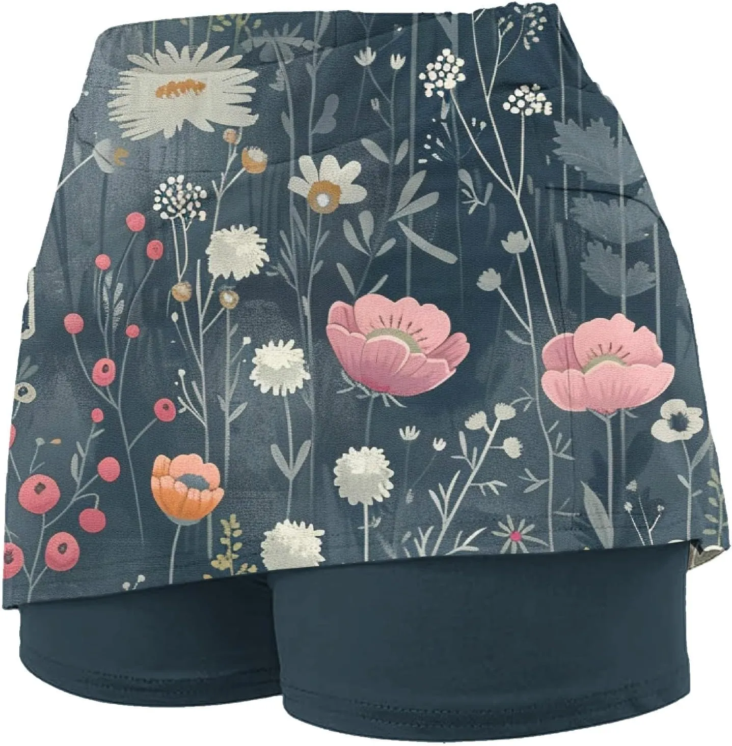 Athletic Skort for Women Summer Boho Floral Print Mini Skirts with Built in Shorts High Waist Workout Shorts