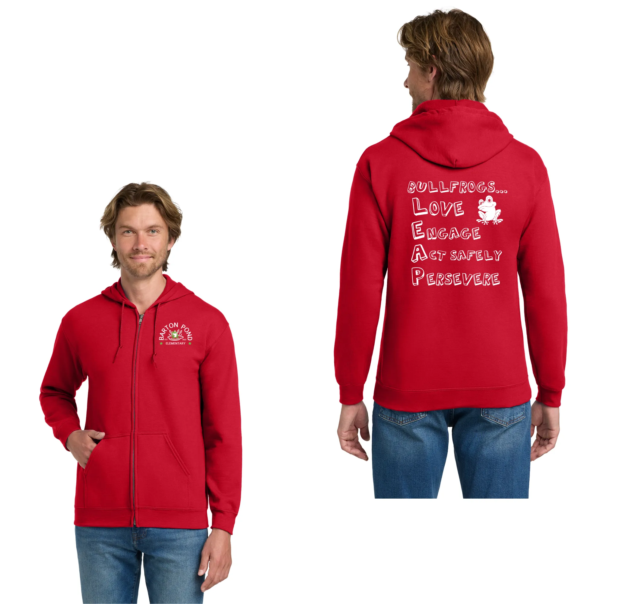 Barton Pond On-Demand-Adult Unisex Full-Zip Hooded Sweatshirt Lego LEAP