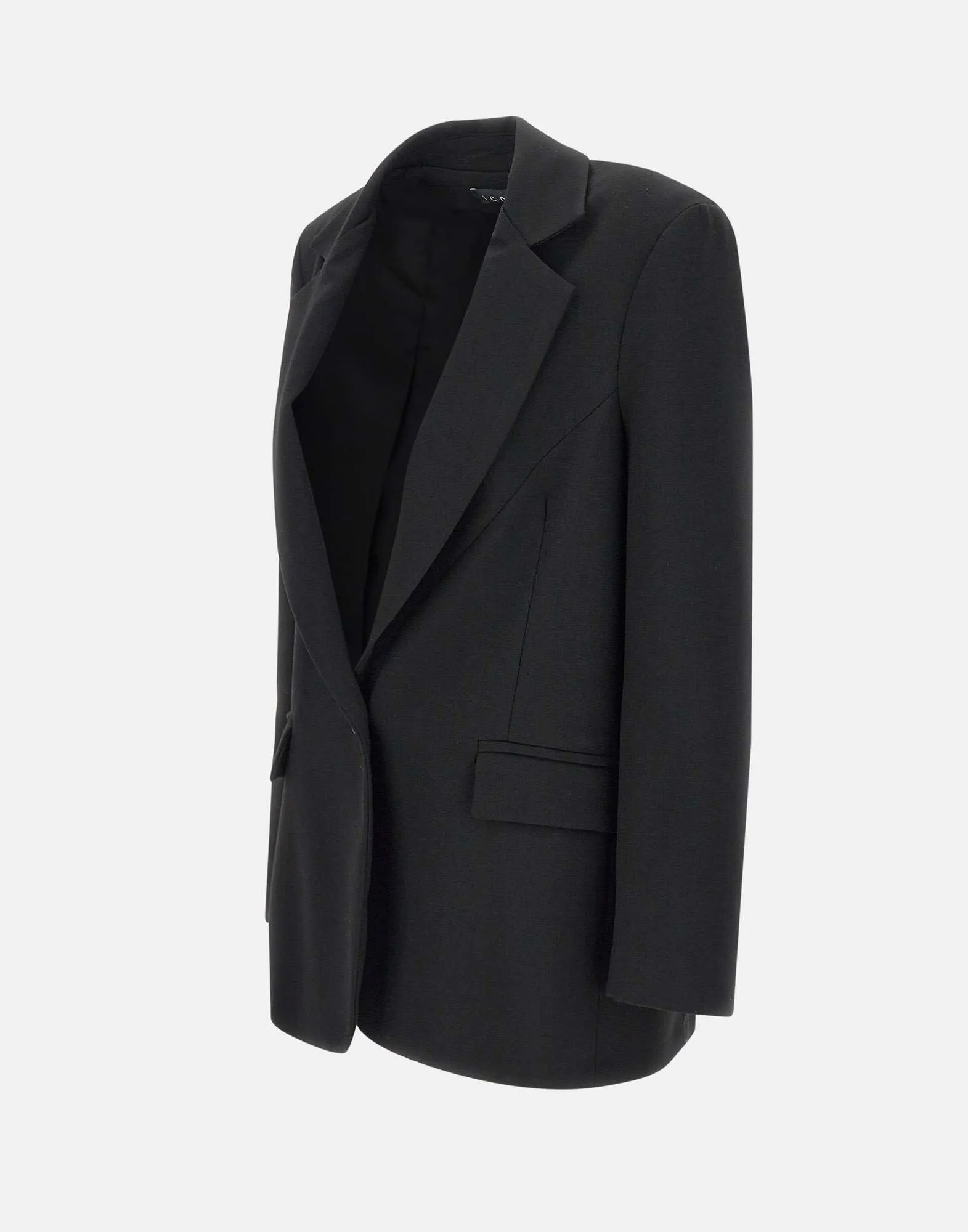 Black Viscose Blend Blazer with Cut-Outs