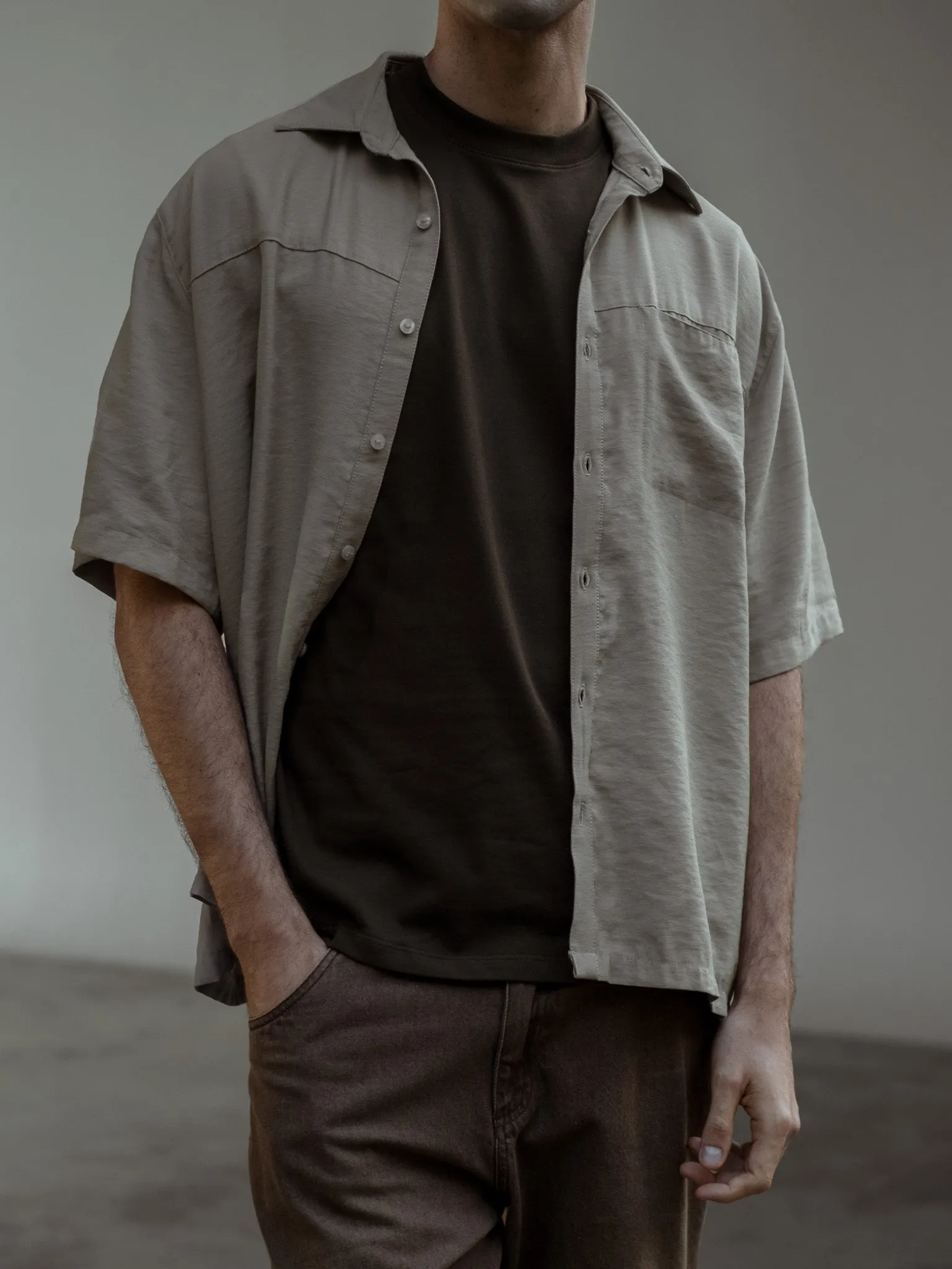 BOX OVERSHIRT - SAND