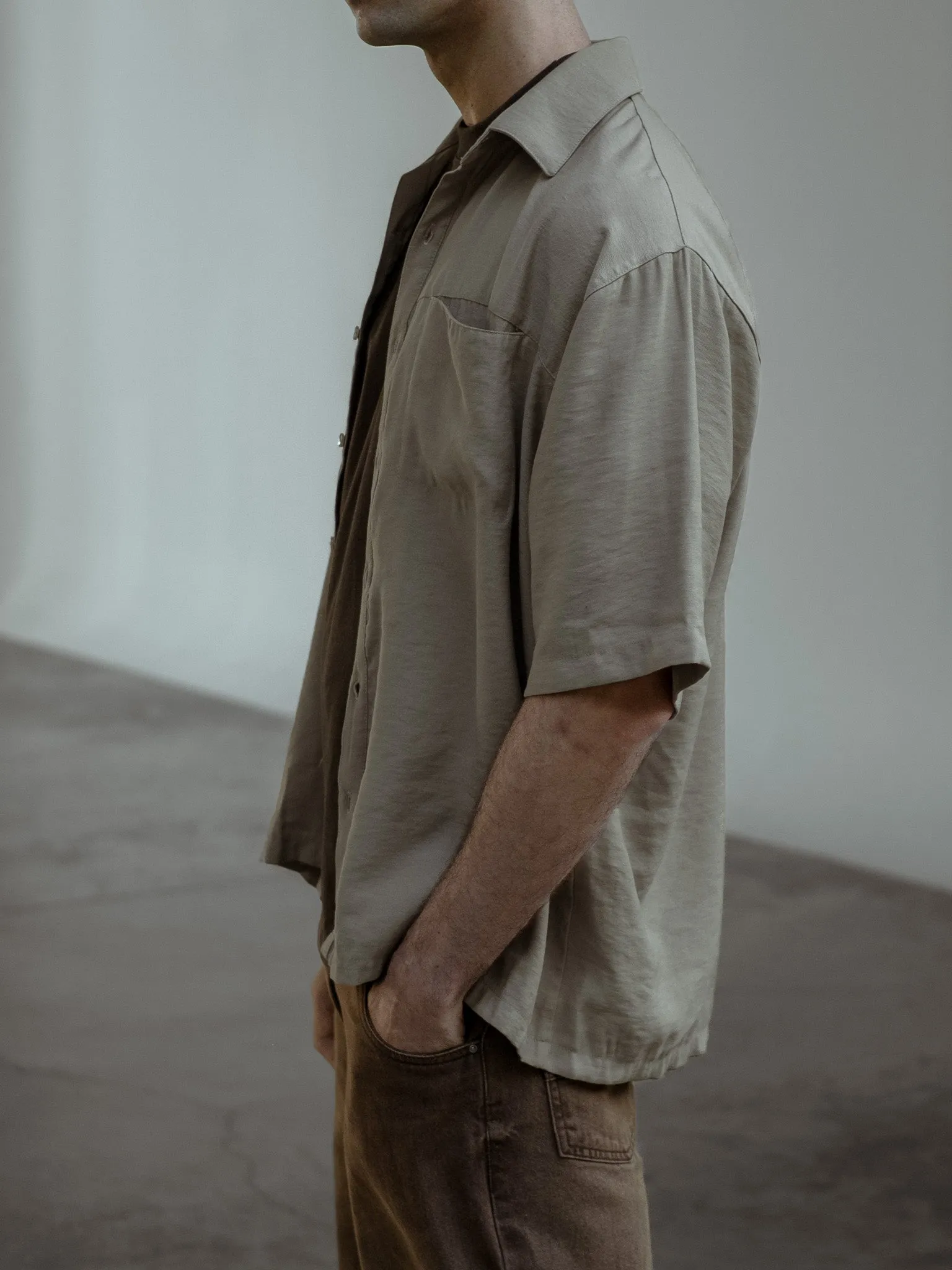 BOX OVERSHIRT - SAND