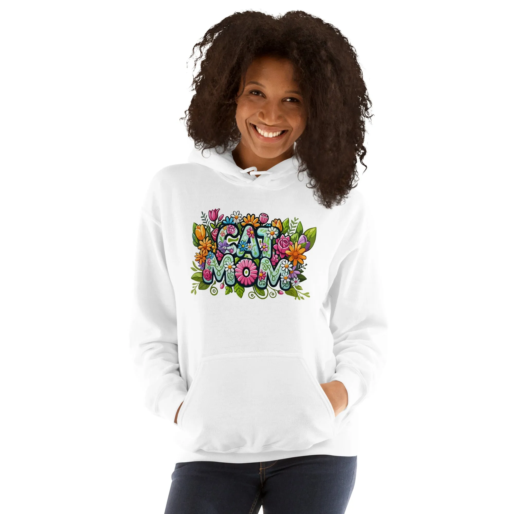 Cat Mom Flower Fun Hoodie
