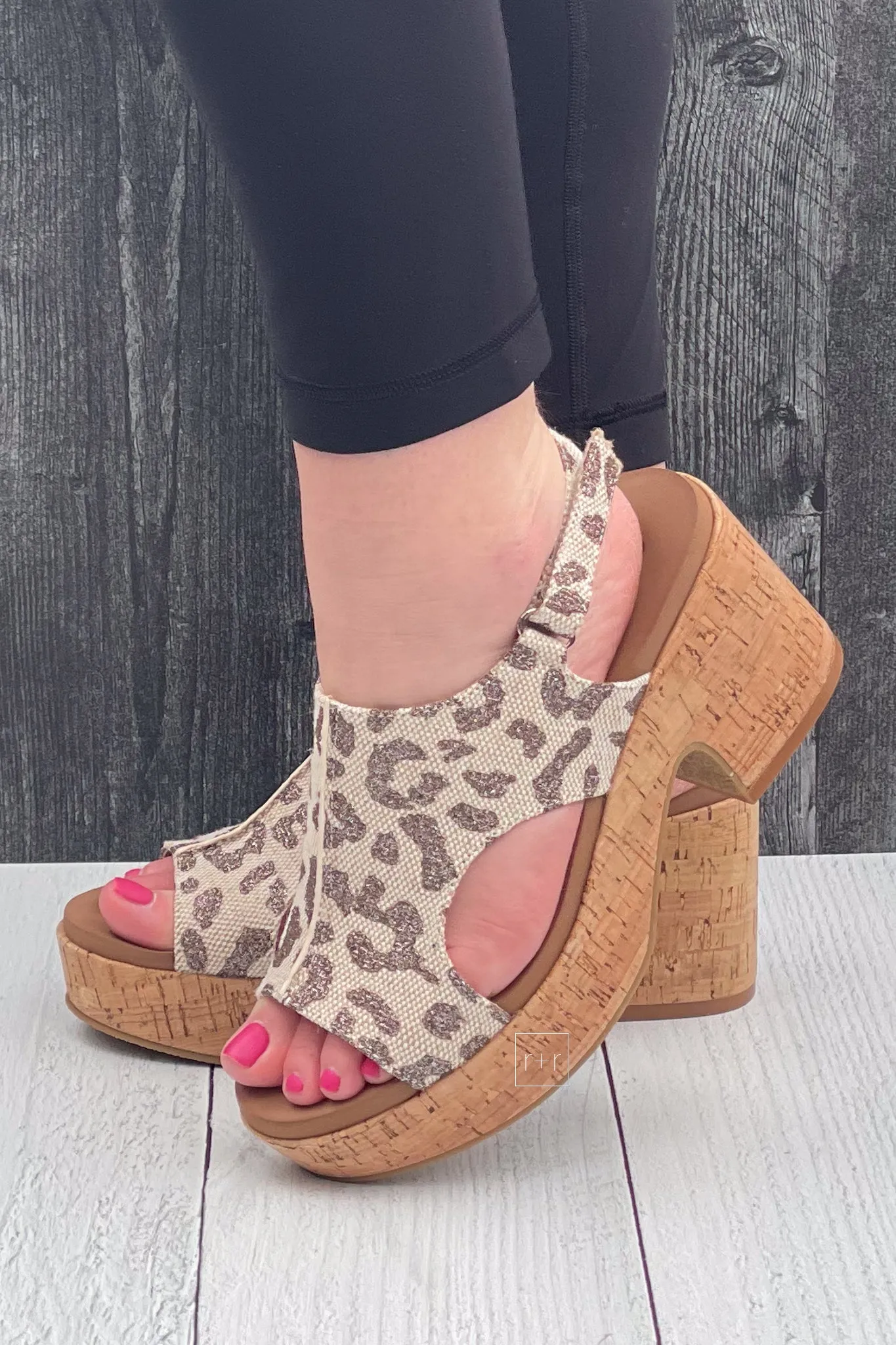 Corkys Miss Carley in Tan Sparkle Leopard