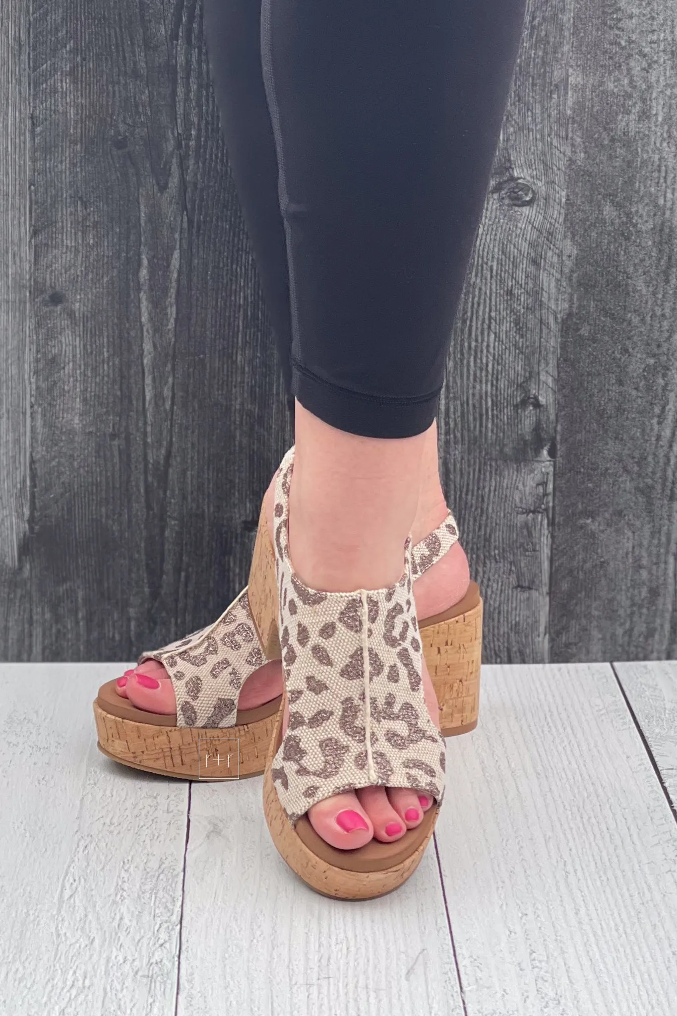 Corkys Miss Carley in Tan Sparkle Leopard