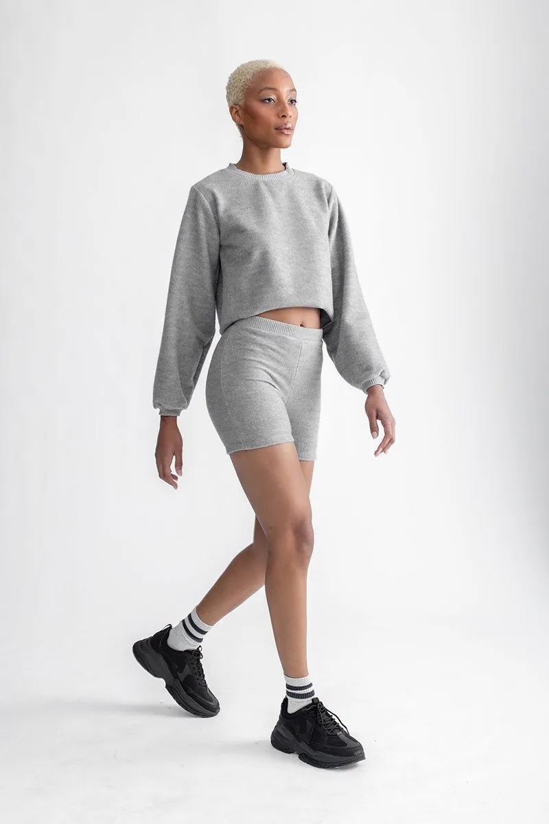 Cozy Long Sleeve Sweater Heather Grey