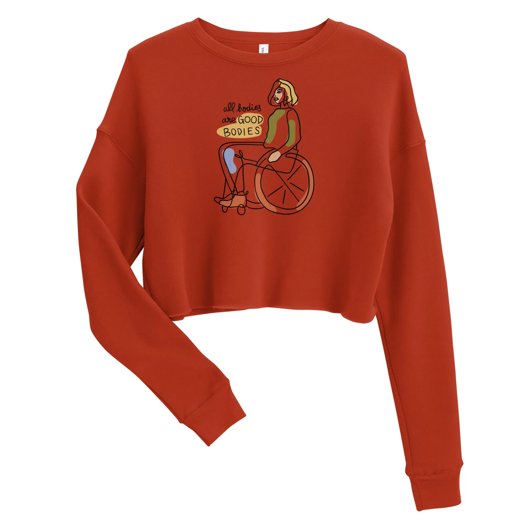 Crop Sweatshirt Womens (All Bodies Are Good Bodies - Inspiration 003)