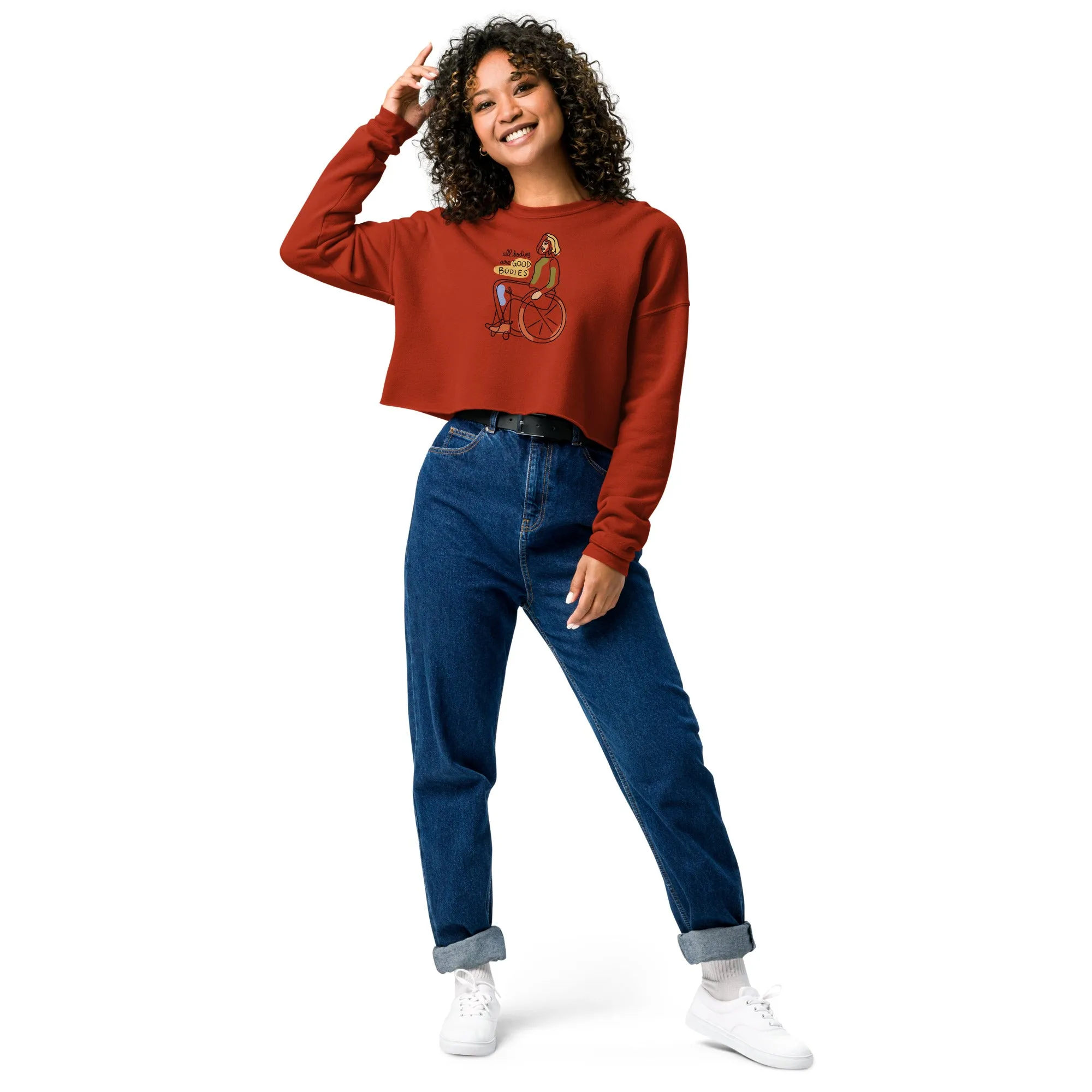 Crop Sweatshirt Womens (All Bodies Are Good Bodies - Inspiration 003)