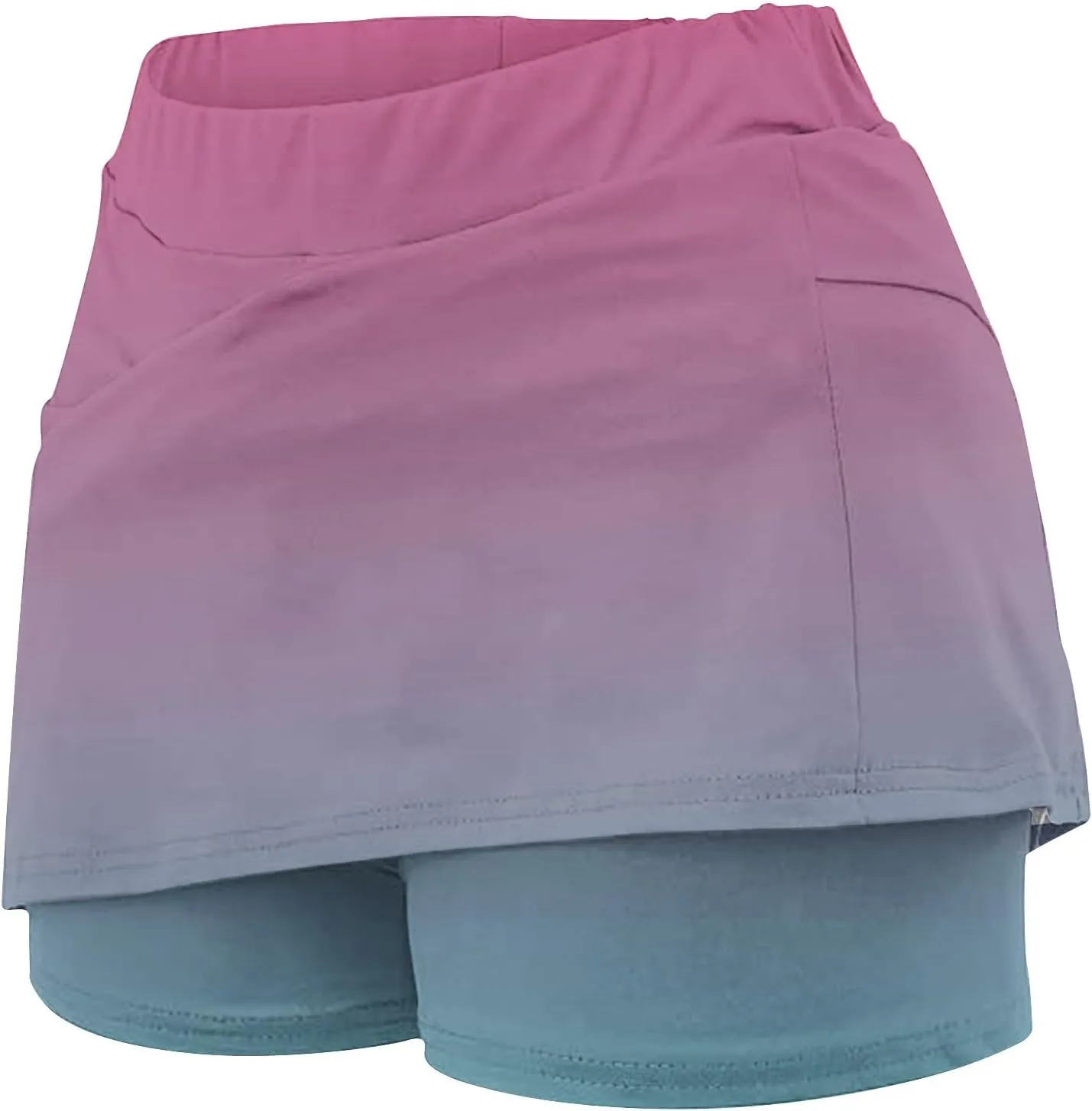 DDAPJ pyju Women's Gradient Athletic Skorts 2025 Trendy Summer High Waist Shorts Plus Size Tennis Skirts with Shorts