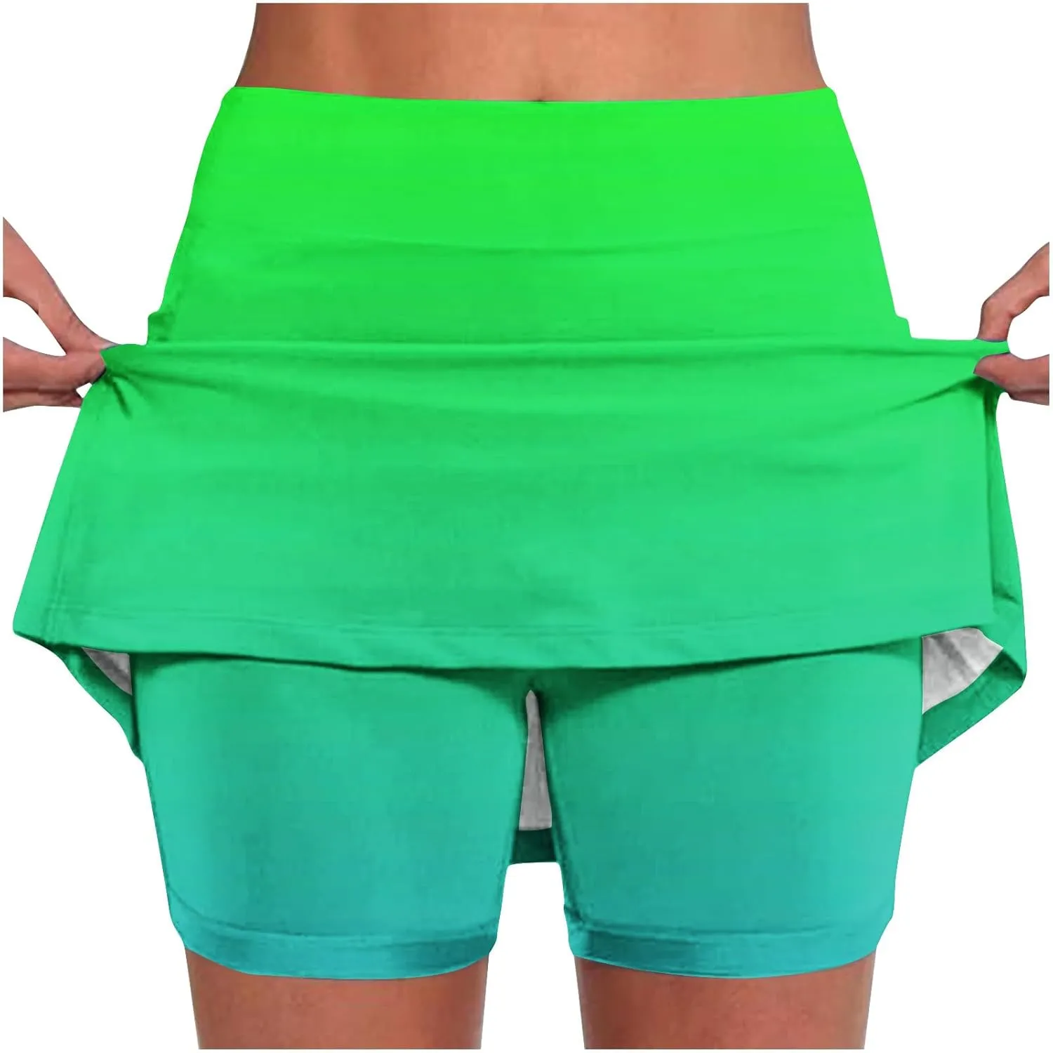 DDAPJ pyju Women's Gradient Athletic Skorts 2025 Trendy Summer High Waist Shorts Plus Size Tennis Skirts with Shorts
