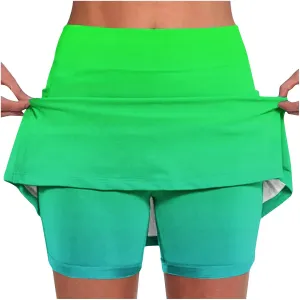 DDAPJ pyju Women's Gradient Athletic Skorts 2025 Trendy Summer High Waist Shorts Plus Size Tennis Skirts with Shorts