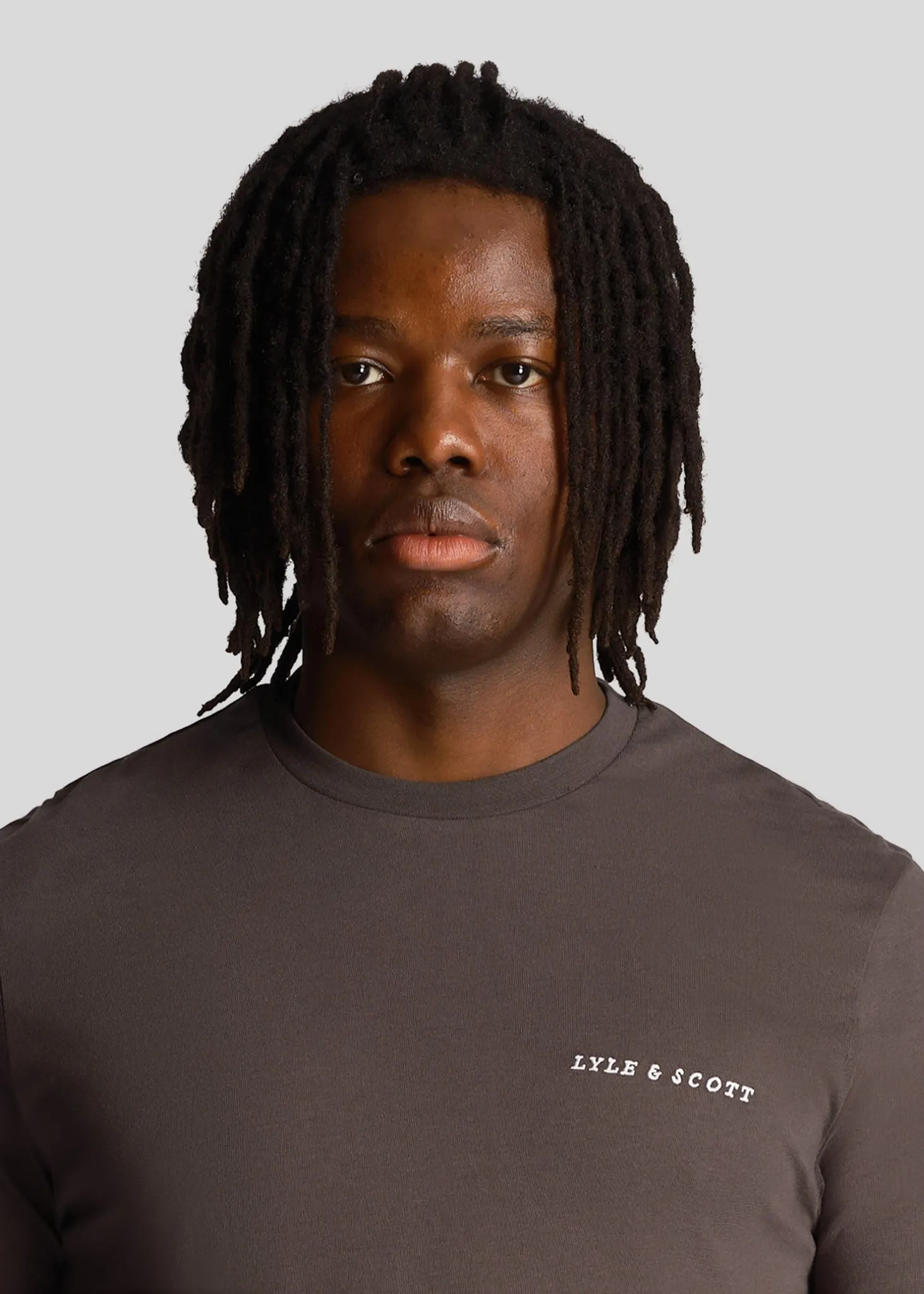 Embroidered t-shirt - gunmetal