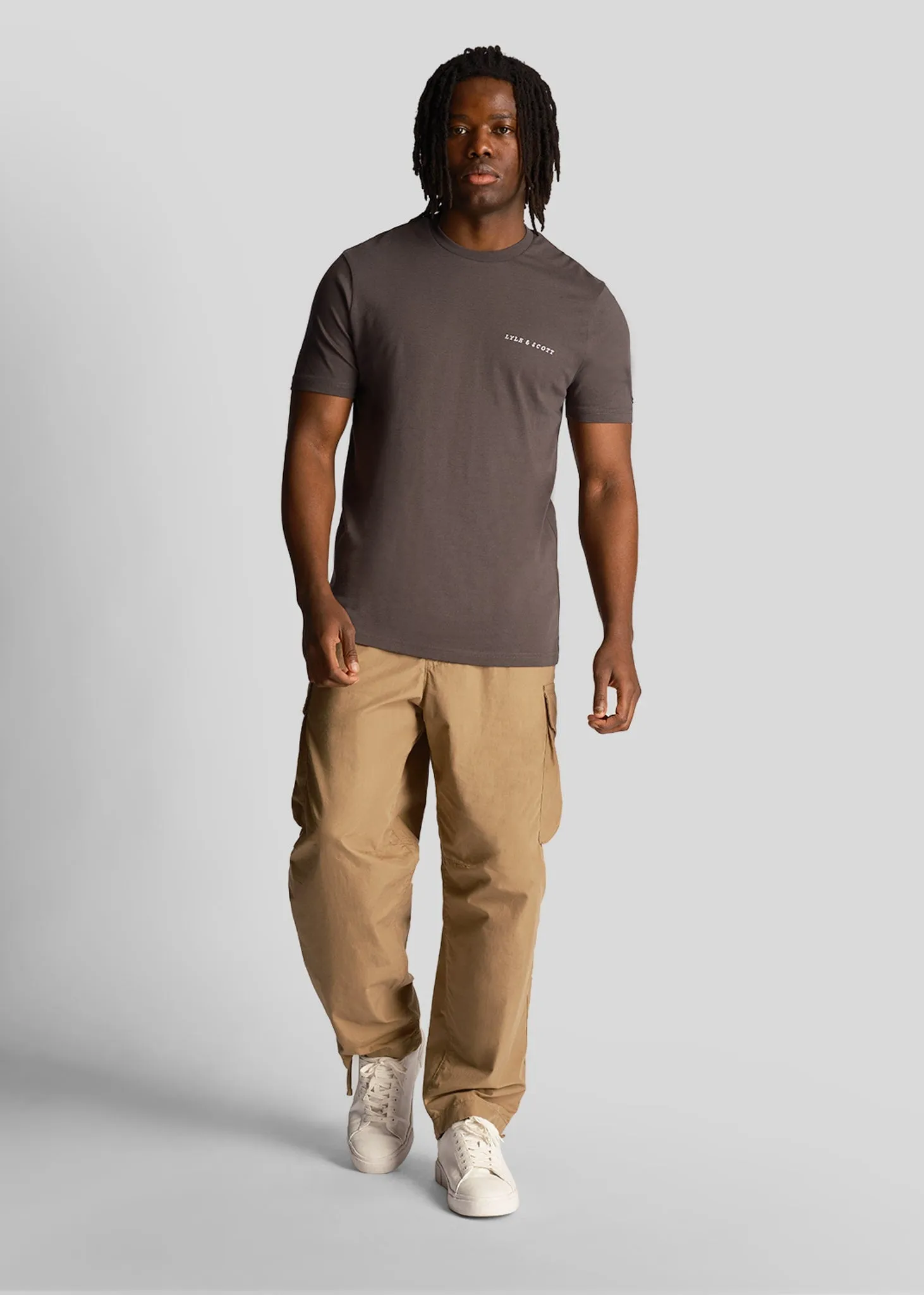 Embroidered t-shirt - gunmetal