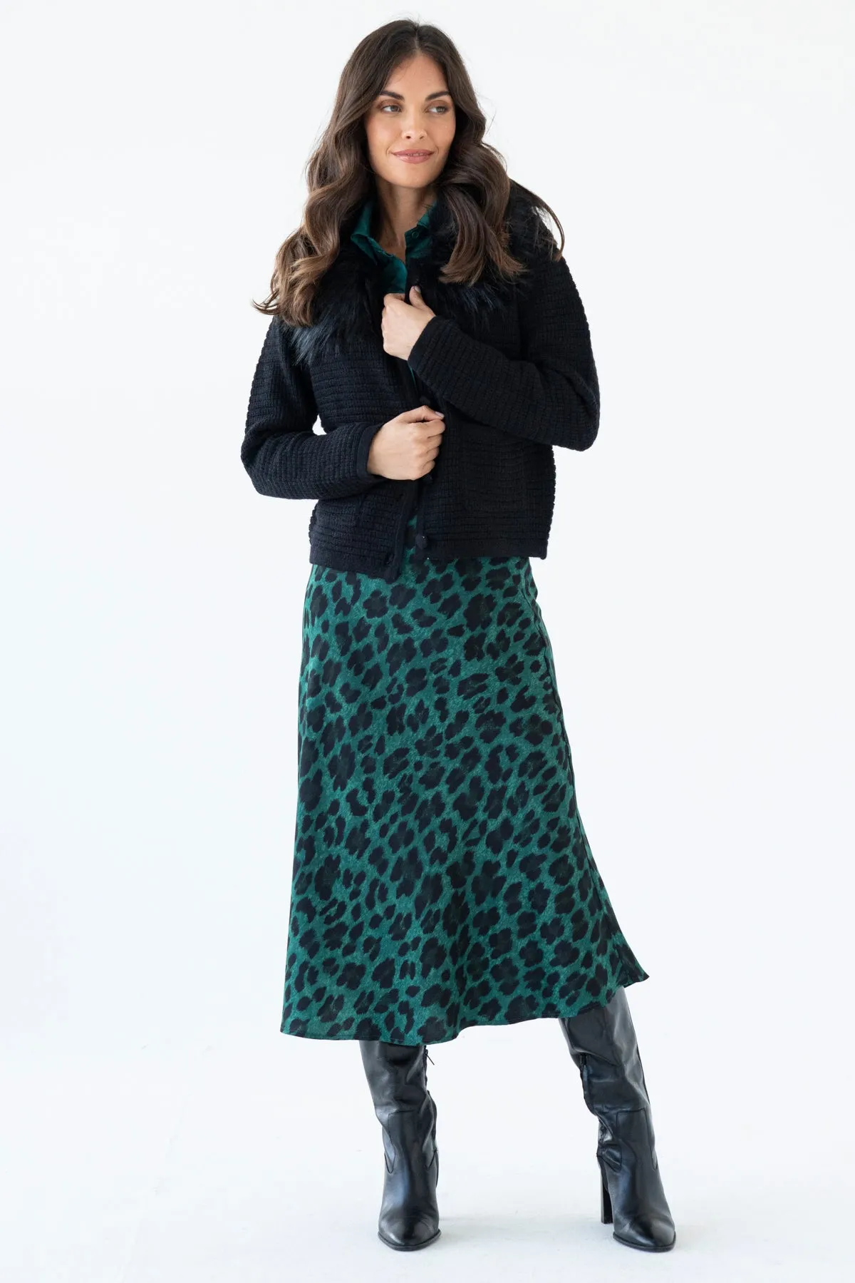 Emerald Leopard Skirt