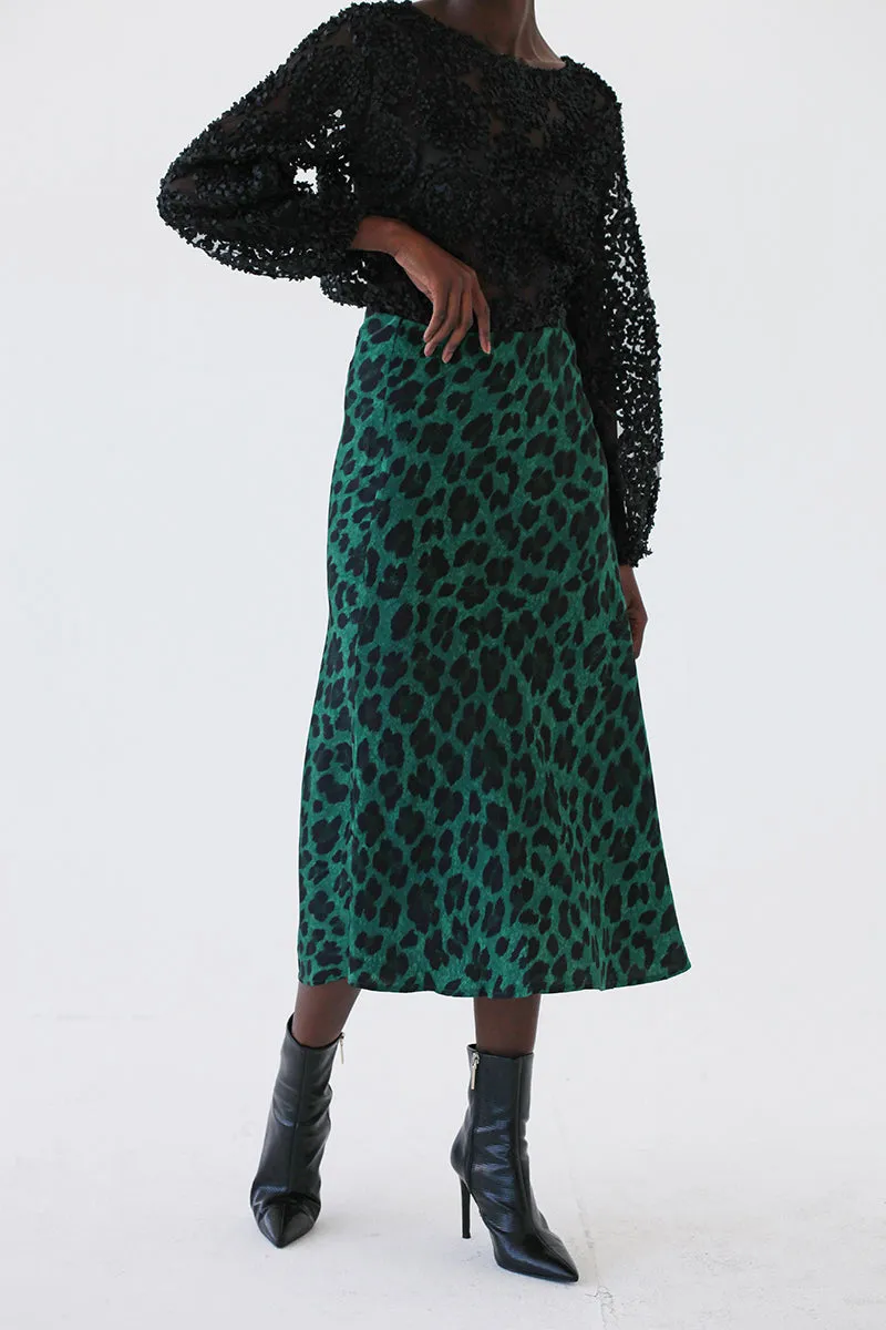 Emerald Leopard Skirt