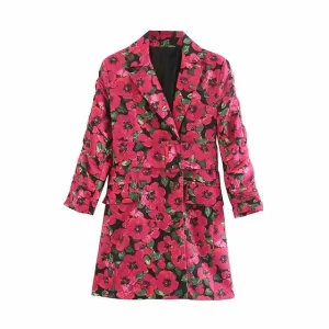 FLORAL PRINT DRESS BLAZER