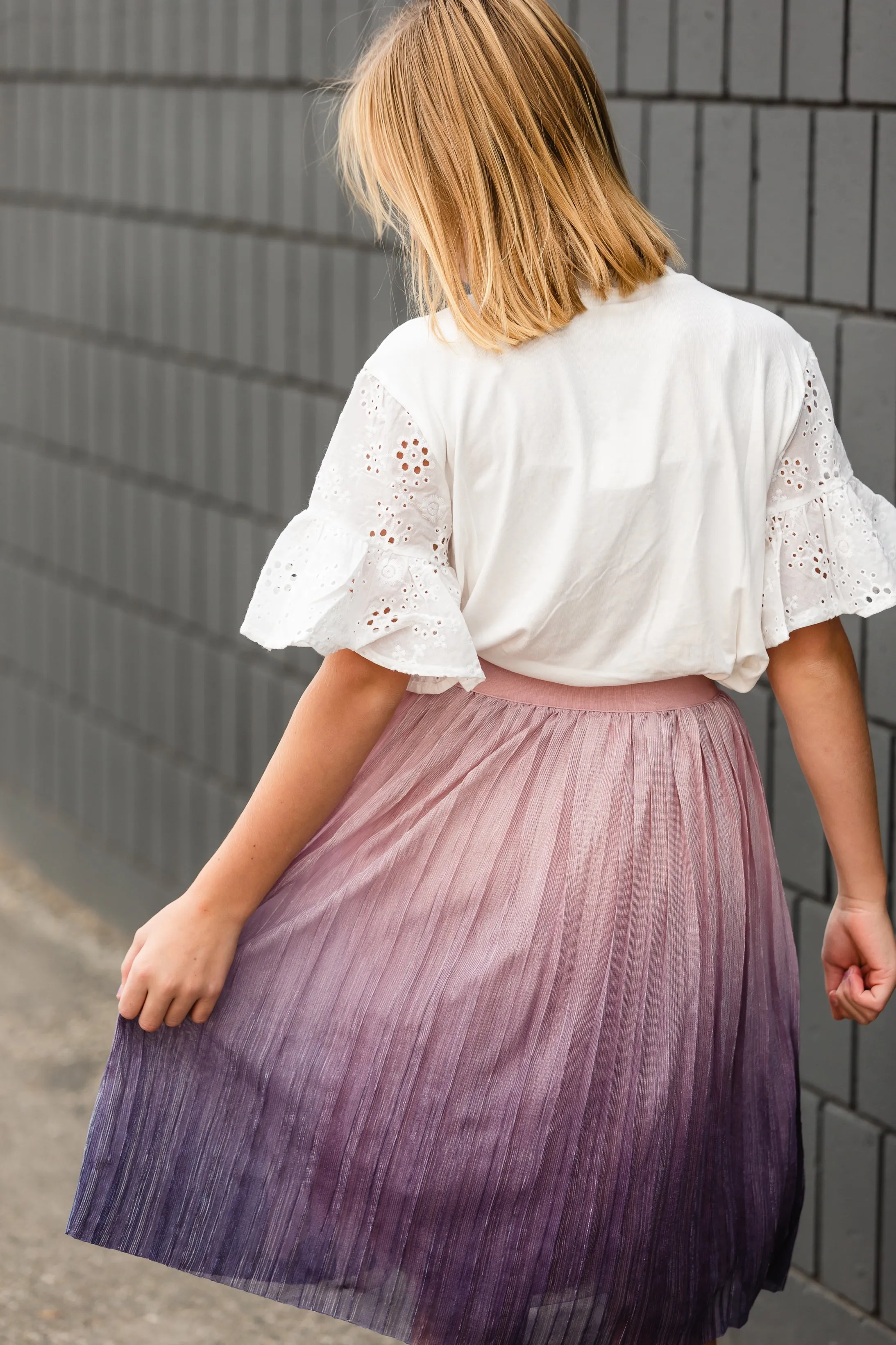 Girls White Lace Short Sleeve Top - FINAL SALE
