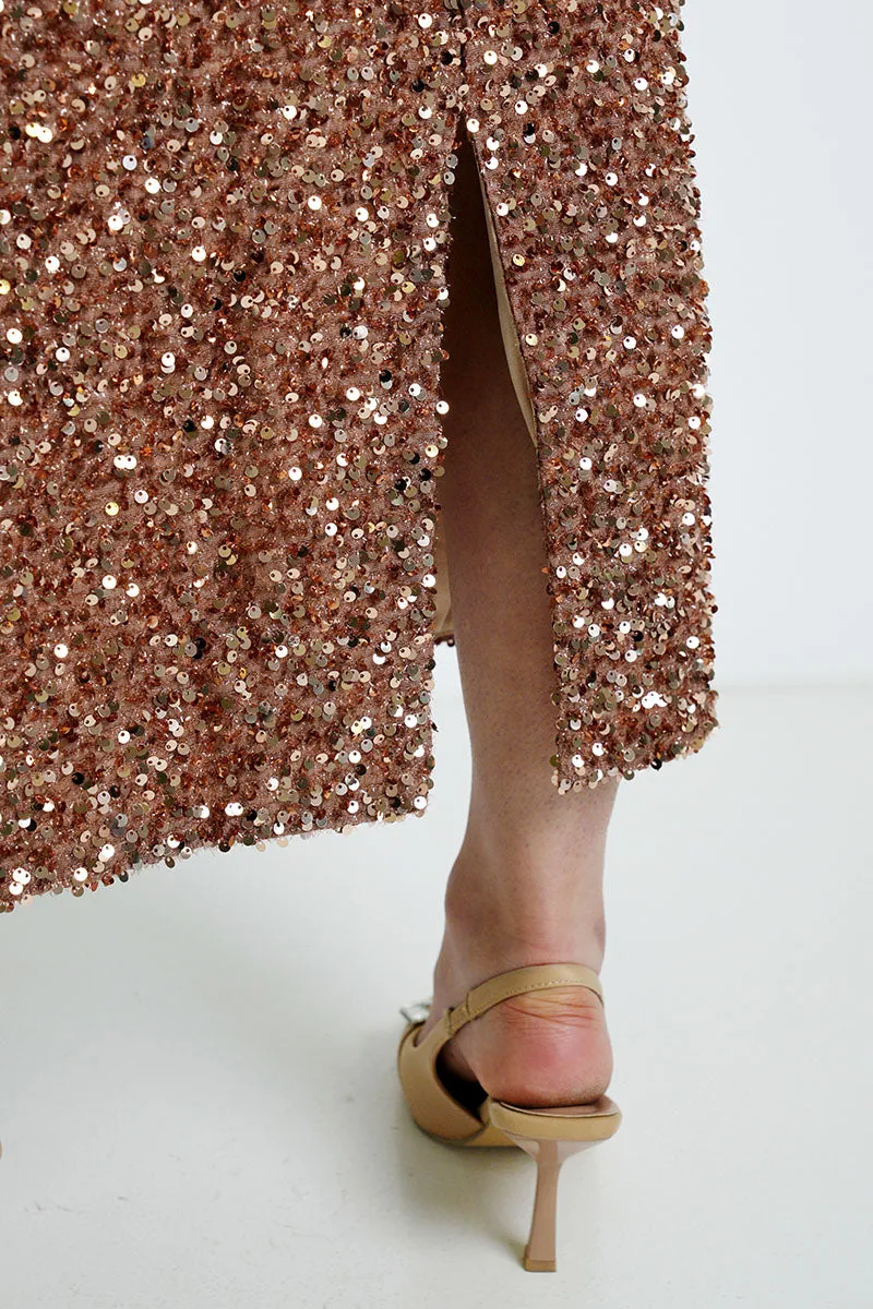 Gold Sequin Skirt