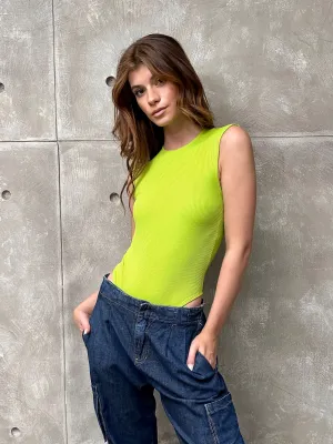 Green Crew Neck Body Suit