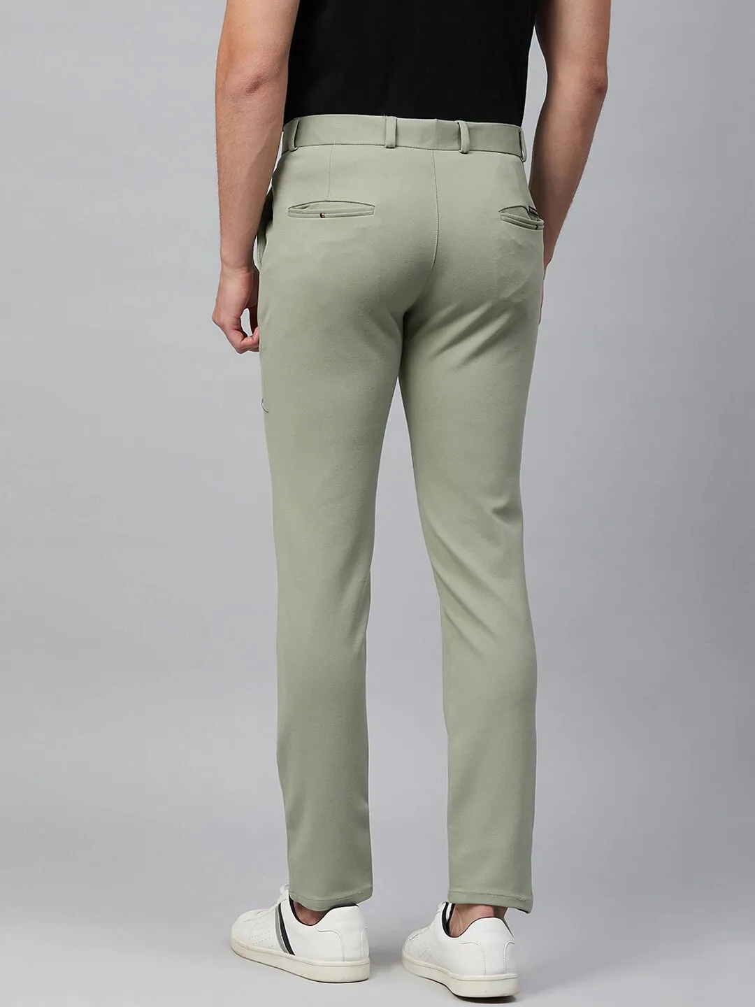 Green: Smart Skinny Fit Solid Chinos