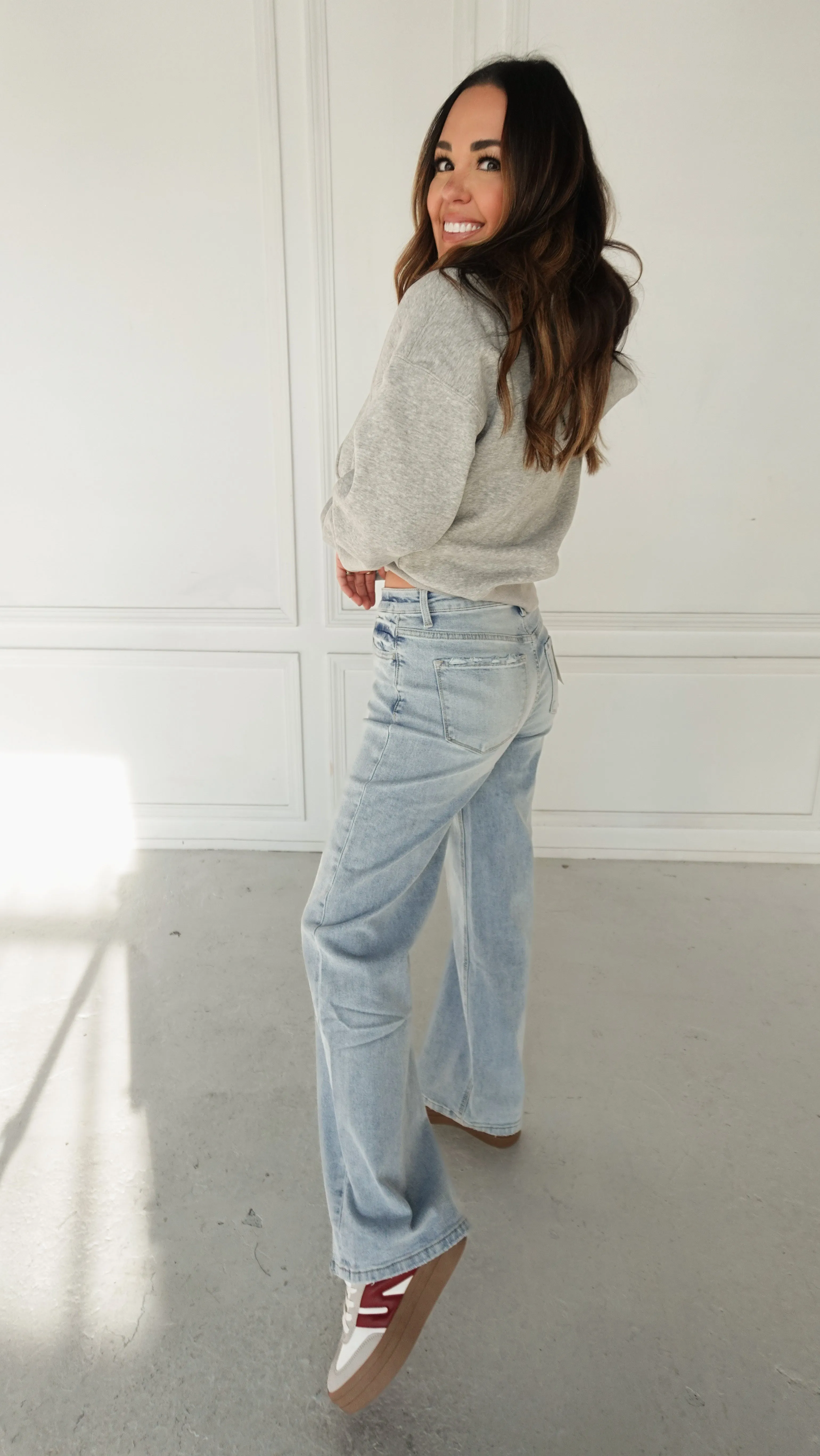 Heather Gray Cropped Boyfriend Hoodie