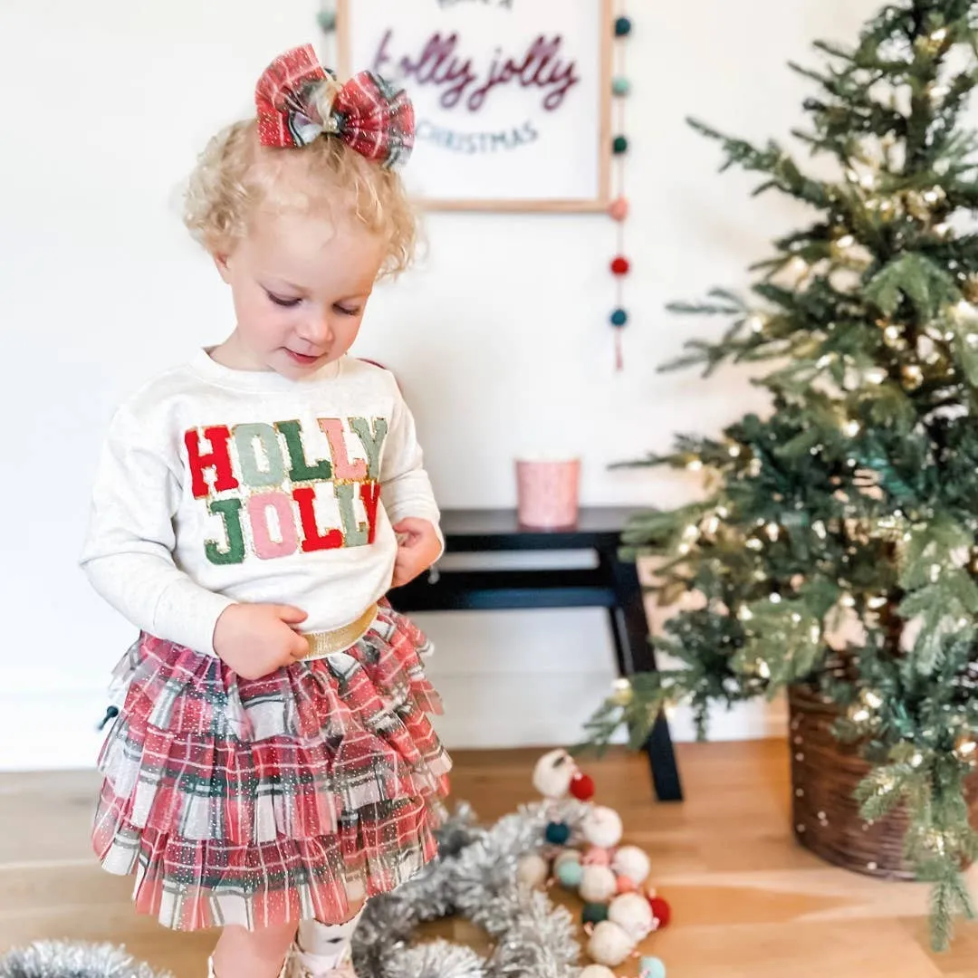 Holly Jolly Patch Christmas Kids Sweatshirt