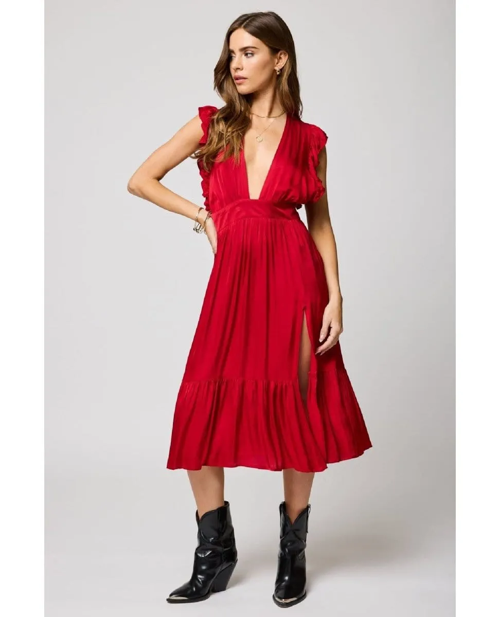 Jessie Midi Dress Red