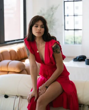 Jessie Midi Dress Red
