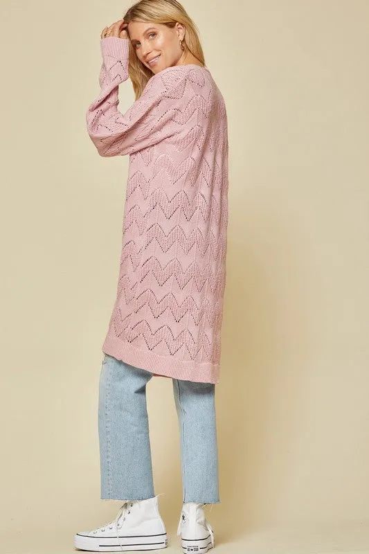 Lightweight Blush Pink Sweater Cardigan - Andree by Unit