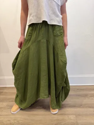 Linen Maxi Skirt by Saga in Kiwi