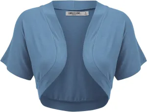 Lock and Love Women's Versatile Open Front Lightweight Short Sleeve Bolero Shrug