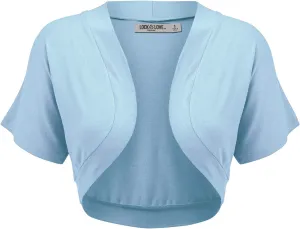Lock and Love Women's Versatile Open Front Lightweight Short Sleeve Bolero Shrug