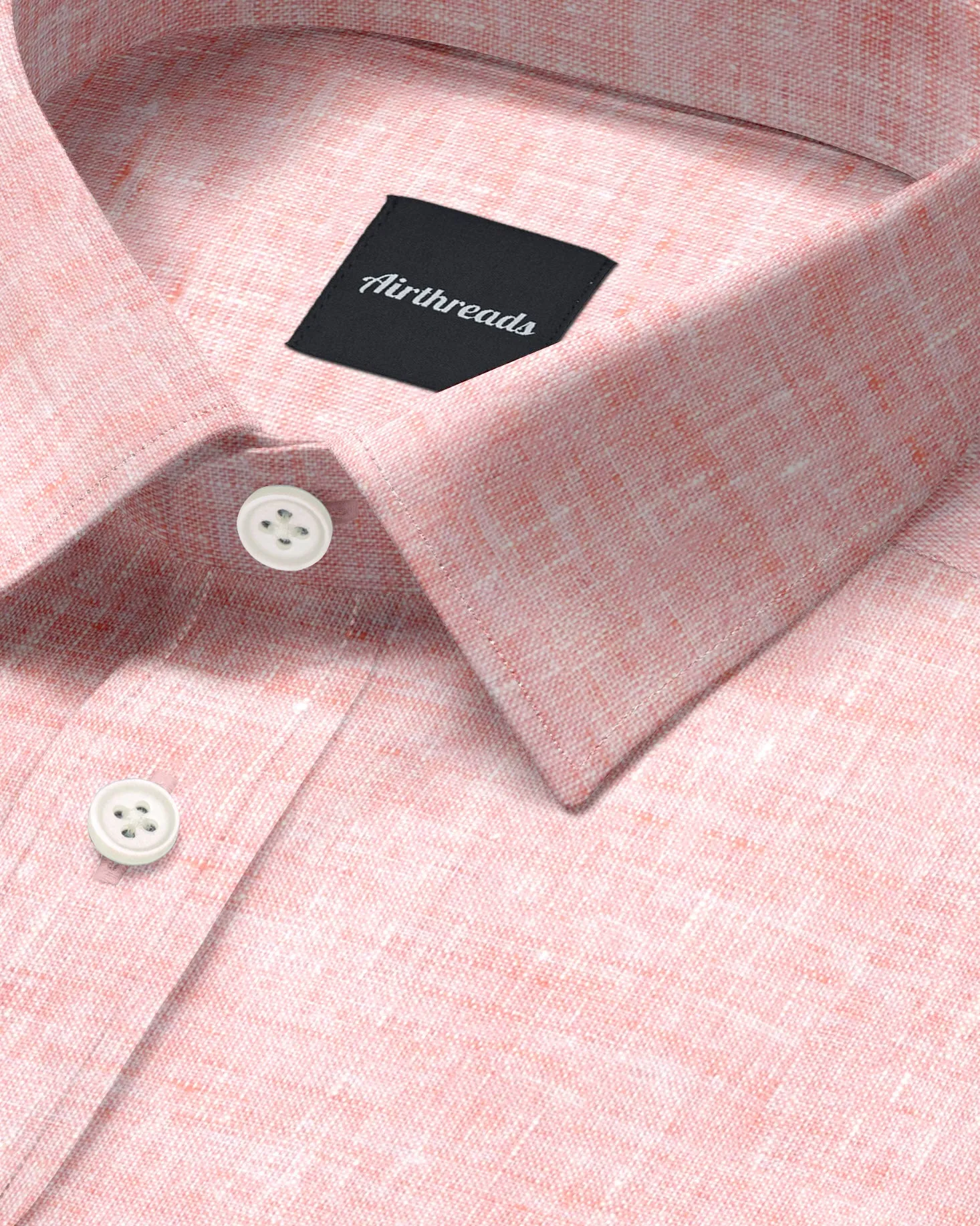 Long Sleeve Linen Shirt in Peach
