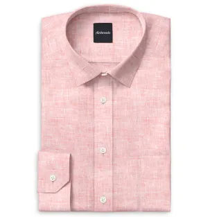 Long Sleeve Linen Shirt in Peach