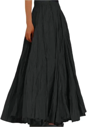 Maxi Skirts for Women 2025 Trendy Summer Boho Flowy Swing High Waisted Skirts Irregular Hem Streetwear Skirt