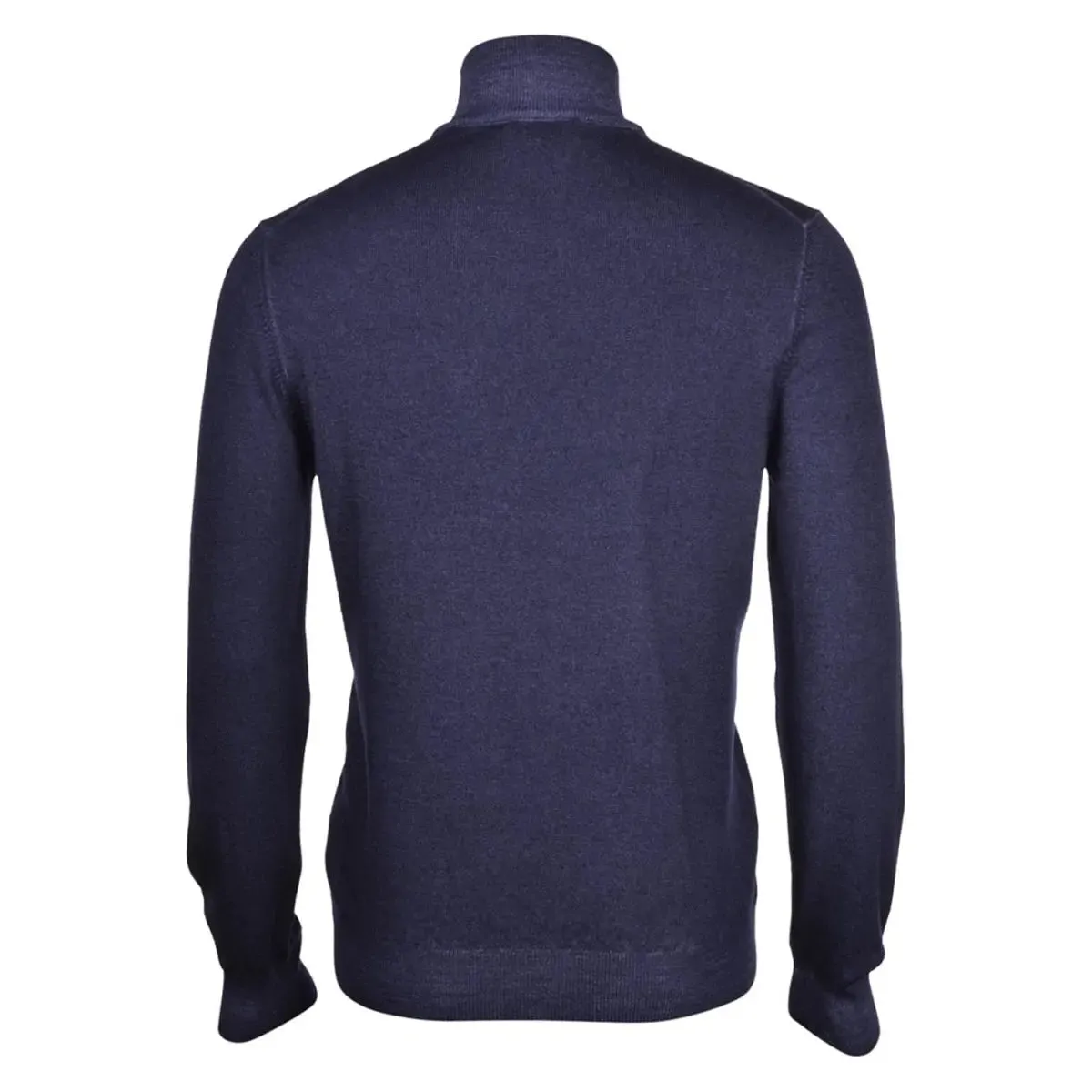 Navy Full Zip Wool Cardigan