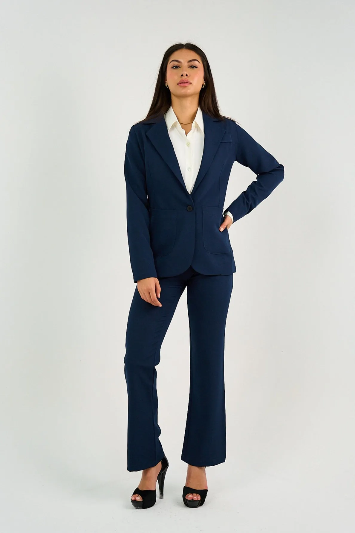 Navy Single-Button Tailored Blazer