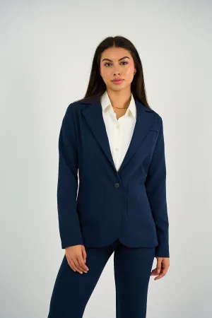 Navy Single-Button Tailored Blazer