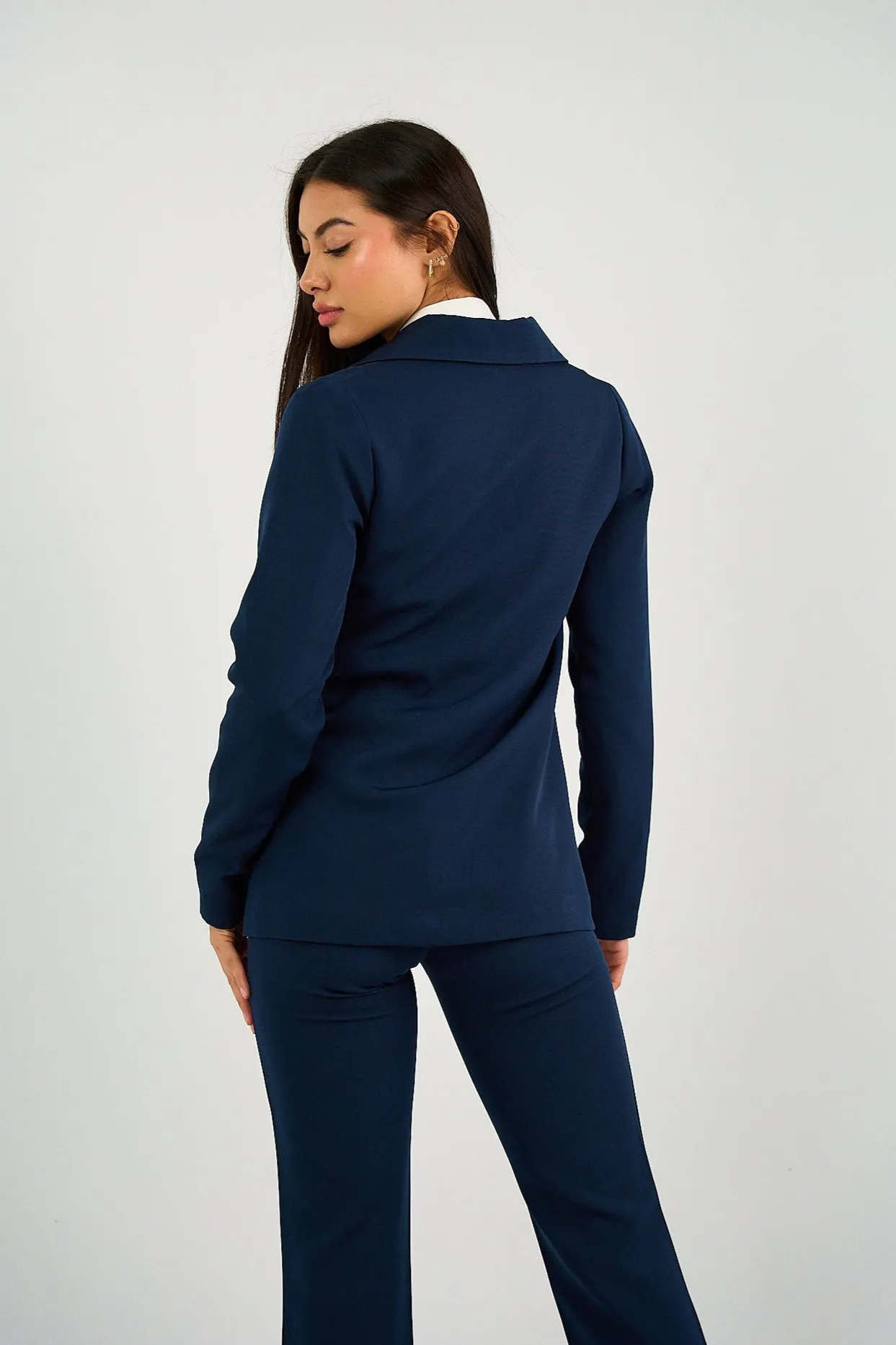 Navy Single-Button Tailored Blazer
