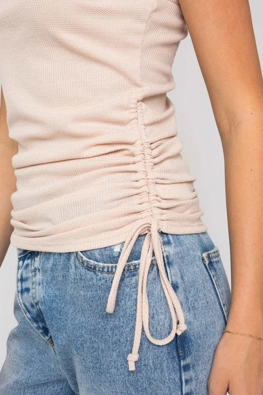 One Shoulder Top With Side Ruching