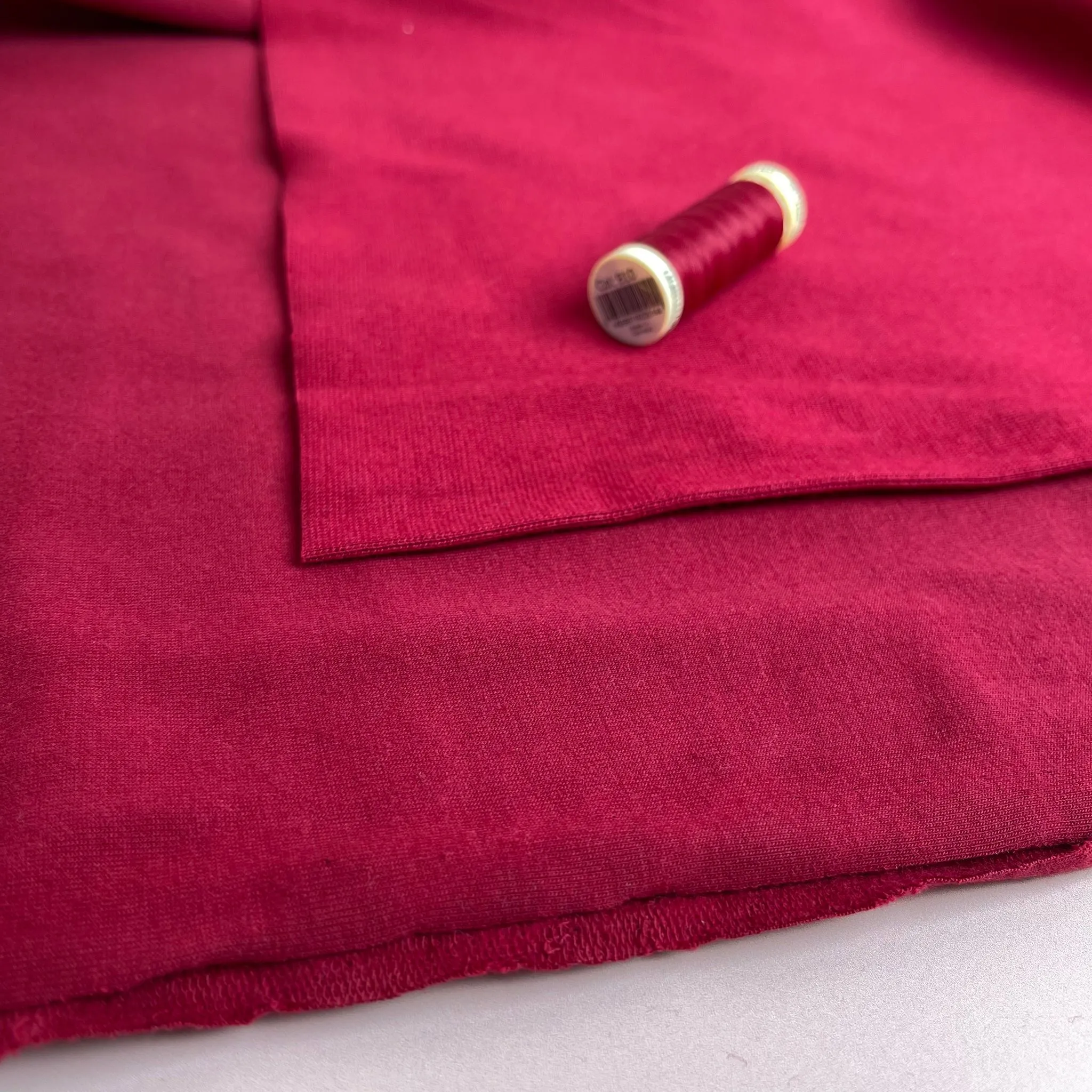 Peach Soft GOTS Organic Cotton Sweat-shirting in Bordeaux