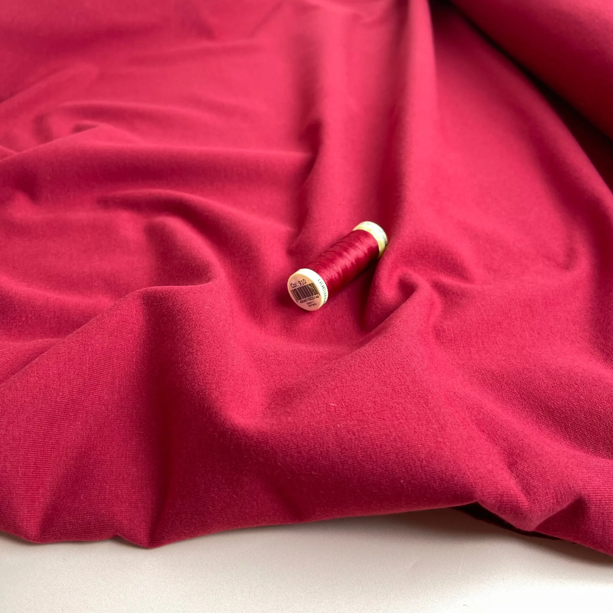 Peach Soft GOTS Organic Cotton Sweat-shirting in Bordeaux