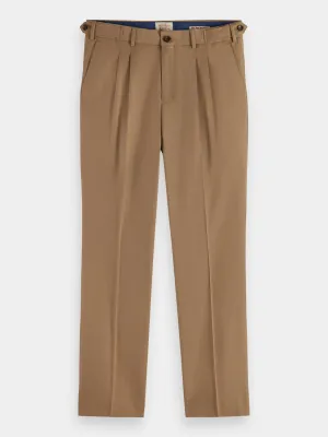 Pleated linen blend chinos