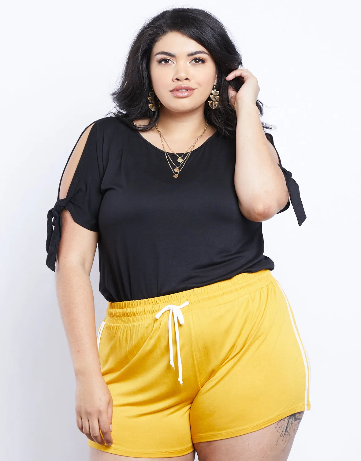 Plus Size Jolie Tie Sleeves Tee