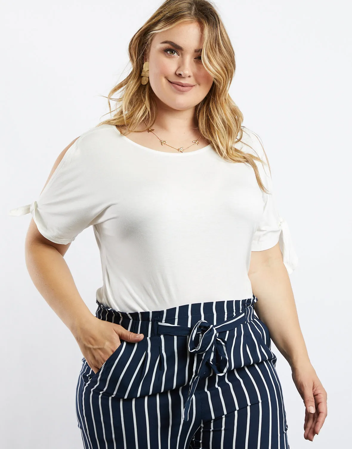 Plus Size Jolie Tie Sleeves Tee